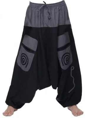 Productafbeelding van Aladdin broek, vrijetijdspantalon, harembroek, model Simandra, voor heren: grijs, maat L/XL. Kleur: grijs. Maat: L/XL