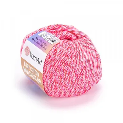 Produktbild von Yarn Art Baby Baumwolle Multicolor 5214 Pink Strickgarn