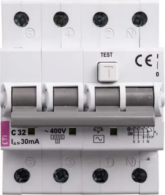 Immagine prodotto di Interruttore differenziale 4P 32A C 0,03A Tipo AC KZS-4M 002174027