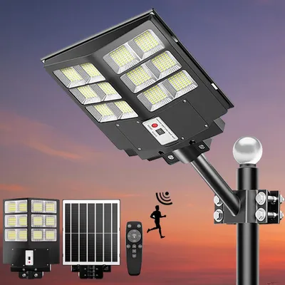 Produktbild von 120000 LM Solar Straßenlaterne mit Bewegungsmelder LED Straßenlampen Außenleuchte Strahler DE