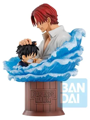 Zdjęcie produktu dla Figurka PVC z serii „One Piece Ichibansho” przedstawiająca Shanksa i Luffy'ego (Piraci Czerwonowłosych) – 15 cm