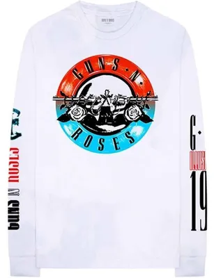 Zdjęcie produktu dla Guns N' Roses Motorcross Logo (Back & Sleeve Print) White XL Koszulka