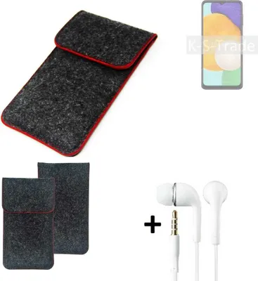 Produktbild von K-S-Trade Handy Schutz Hülle kompatibel mit Samsung Galaxy A13 5G Schutzhülle Handyhülle Filztasche Pouch Tasche Case Sleeve Filzhülle dunkelgrau