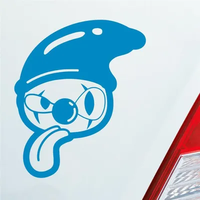 Produktbild von Auto Aufkleber Comic Clown Tuning Crazy 12x10 cm Hellblau Sticker Heckscheibenaufkleber