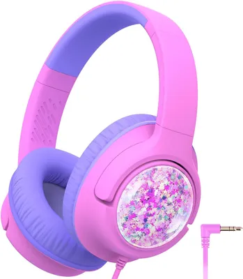 Produktbild von iClever Kinderkopfhörer mit Kabel, 85 dBA Lautstärkebegrenzung, Stereo Sound, Over-Ear Faltbar, 3,5 mm Klinke, Leicht & Robust für Schule, Reisen