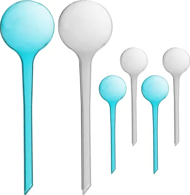 Produktbild von Bewässerungskugel 6er Set 7x28cm Kunststoff blau weiß transparent Bewässerungssystem Durstkugel Wasserspender