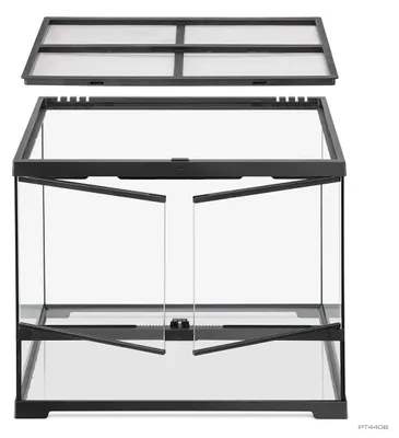 Productafbeelding van Exo Terra Pro Terrarium Zwart | Advanced Natural Terrarium 60×45×45 cm met 3-traps ventilatie
