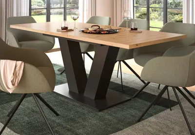 Produktbild von Esstisch "Home-X" in Artisan Eiche und grau Tisch ausziehbar 150 - 190 cm