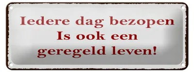 Produktbild von Blechschild Spruch 27x10 cm ledere dag bezopen is ook een geregeld leven