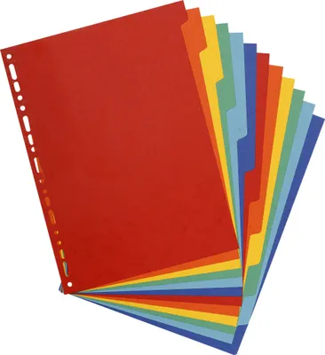 Produktbild von Exacompta 15x Register A4 Maxi, Colorspan-Karton 400g, 12 Taben, sortiert, 2612E