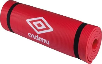 Zdjęcie produktu dla Mata fitness z paskami do przenoszenia – 190 x 58 x 1 cm – bardzo miękka, grubość 1 cm, antypoślizgowa, czerwona mata treningowa