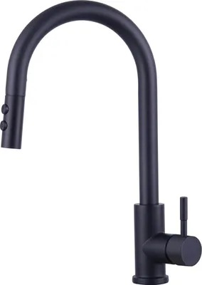 Produktbild von Famanu Küchenarmatur Hochdruck Schwarz - Ausziehbar, 360° drehbar, mit zwei Wasserstrahlmodi