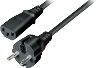 Produktbild von Transmedia Anschlusskabel; Schutzkontakt-Stecker - Kaltgeräte-Kupplung IEC 320 C13 2,0 m, N 5-2