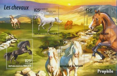 Produktbild von Briefmarken Niger 2015 Mi 3480-3483 Kleinbogen (kompl. Ausg.) postfrisch Pferde