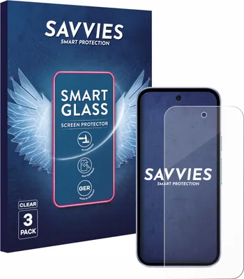 Produktbild von 3x Savvies Schutzglas Folie für Google Pixel 9a 9H Panzer Schutzfolie Glas Displayschutz klar transparent