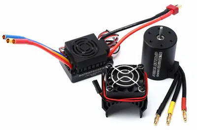 Produktbild von 3650 3100KV Buerstenmotor & 60A ESC & Kuehlkoerperabdeckung Combo fuer 1:8 / 1:10 ferngesteuerte Auto- und Bootsteile