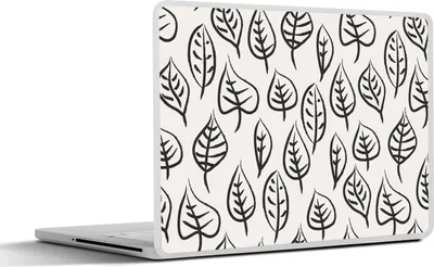 Produktbild von MuchoWow® Laptop Aufkleber Sticker Cover Muster - Blätter - Design 30x22 cm - Laptop-Sticker