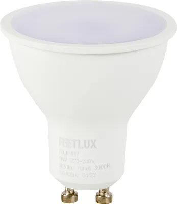 Obrázek produktu pro RETLUX RLL 417 LED žárovka, příkon: 9 W, patice GU10, 230V, 3000K - teplá bílá, životnost více než 20000h, světelný tok: 820 lm