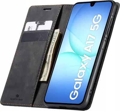 Obrázek produktu pro Pouzdro s klopou na telefon SPACECASE Wallet pro Galaxy A17 4G/5G Černá