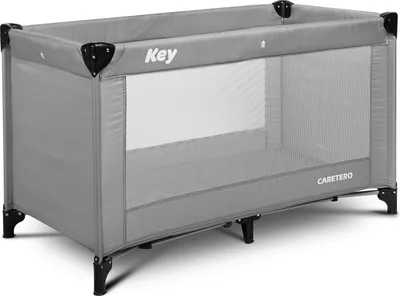 Produktbild von CARETERO Kinder Reisebett Reisebettchen Key mit Matratze - 64x125x74cm - Grau