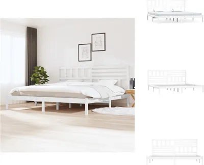 Obrázek produktu pro vidaXL Postel z masivu borovice bílá 200x200 cm - Postele a rámy postelí