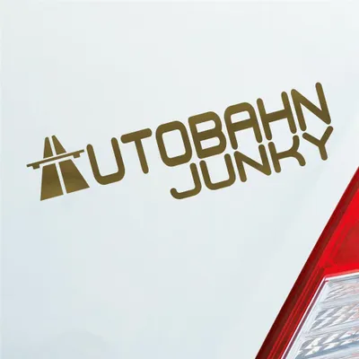 Produktbild von Auto Aufkleber Autobahn Junky Tuning Racing 15x5 cm Gold Sticker Heckscheibenaufkleber