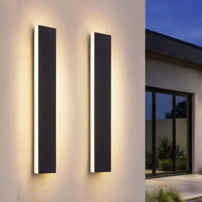 Produktbild von Ledvion 2x Lange Villa LED Außenwandleuchte lang 60cm IP65 14W Warmweiß
