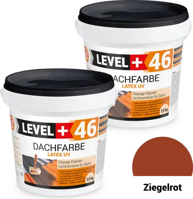 Produktbild von Dachfarbe elastische Sockelfarbe Dachlack UV-beständig Super Flex 3Kg Ziegelrot LEVEL+ RM46