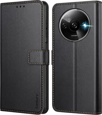 Obrázok produktu pre Ganbary Xiaomi Redmi A3 puzdro na mobilný telefón čierne kožené flipové puzdro s funkciou Magnet Stand