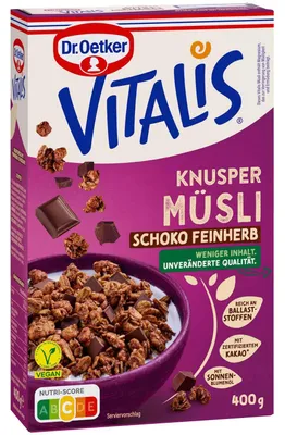Produktbild von Vitalis Knusper Müsli Schoko Feinherb 400g