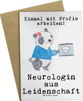 Produktbild von Mr. & Mrs. Panda Glückwunschkarte Neurologin Leidenschaft - Weiß - Geschenk, Klappkarte, Beruf, Spruch, babykarte, einladungskarten, osterkarte, Mediziner, osterkarten