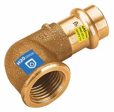 Zdjęcie produktu dla Kolanko zaciskowe Sanpro 90° - kolanko z gwintem wewnętrznym, rozmiar V 15 - 1/2"