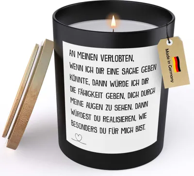 Produktbild von 22Feels Verlobungsgeschenk Männer Spruchkerze für Ihn "Wenn Ich Dir Eine Sache Geben" Sojawachs Kerze im Glas Verlobte Groom To Be Handgemacht mit Spruch Duft Deko Vegan Nachhaltig - ZITRUS
