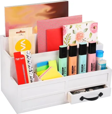 Produktbild von Famanu Schreibtischorganizer mit Schublade - Multifunktionale Ablage mit Fächern