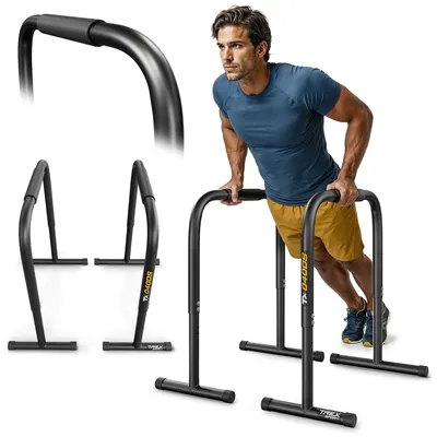 Produktbild von TREX SPORT Dip Barren 2er Set TX-040DS | Dip Station bis 200 kg, höhenverstellbar | Parallettes Calisthenics Equipment