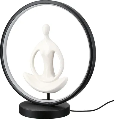 Produktbild von Gilde Dekoobjekt (LED), Frau, "Padmasana", Eisen, Keramik, weiß, VE 2, L. 15 cm, H. 33 cm, D. 30 cm 55777 4063387557778