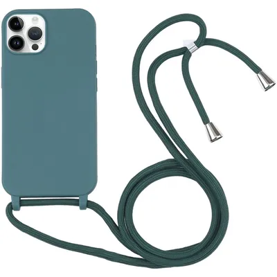 Produktbild von Mobigear Lanyard iPhone 16 Pro Max Silikon Handykette - Grün