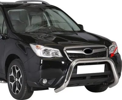 Zdjęcie produktu dla Listwa ochronna przedniego zderzaka do Subaru Forester 2013-2015 ø76 mm stalowa srebrna
