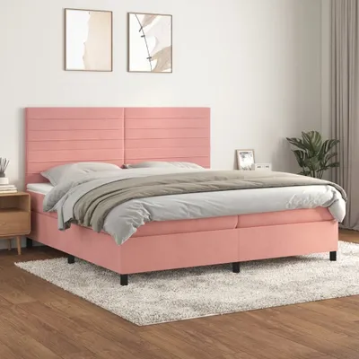 Produktbild von Boxspringbett mit Matratze Rosa 200x200 cm Samt