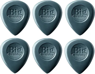 Produktbild von 6x Dunlop Nylon Big Stubby Plektren - 3,00 mm - dunkelgrau