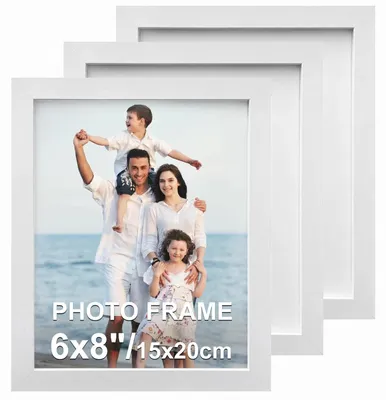 Fotorahmen-Set 3er, 15x20 cm, Weiß, mit Passepartout