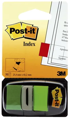 Image de Post-it® 680-3 Index type standard 680 - 25,4 x 43,2 mm, vert