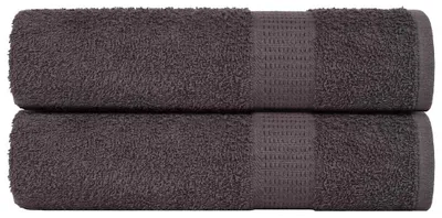 Image de vidaXL Serviettes FROGN 2 pcs. Anthracite 50x100 cm 360 g/m