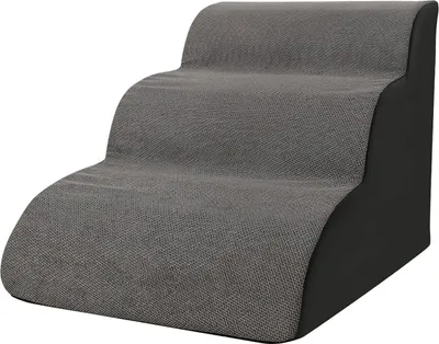 Produktbild von MODFU 3-stufige Hunderampe Hundetreppe, Treppe Hundetreppe Rutschfeste Haustierrampe Treppen Hunderampe fuer Haustier Hundestufen Grau