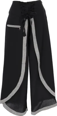 Produktbild von Palazzohose, Boho Hosenrock, Orienthose, Sommerhose - Schwarz, Damen, Baumwolle, Größe: M
