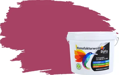 Produktbild von RyFo Colors Bunte Wandfarbe Manufakturweiß Fuchsiarot 3l - weitere Rot Farbtöne und Größen erhältlich, Deckkraft Klasse 1, Nassabrieb Klasse 1