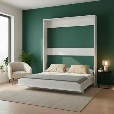 Immagine prodotto di Letto matrimoniale a scomparsa salvaspazio Primer bianco 164x38x221H
