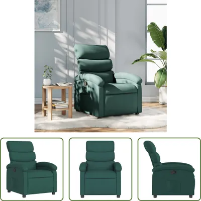 Image de The Living Store Fauteuil relax vert foncé Tissu