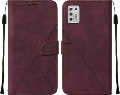 Produktbild von Moto G Stylus 2021 Hülle, Schlank Prägung Flip Leder Kartenfächer Schutzhülle mit Ständer für Motorola Moto G Stylus 2021 Rot