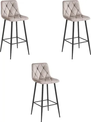 Obrázok produktu pre NADO hocker - tmavý béžový zamat / čierne nohy x 3